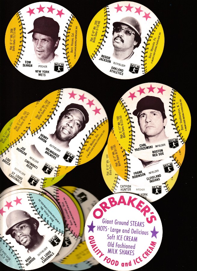  1976 Orbakers MSA Discs - Lot of (30) with (8) Hall-of-Famers ! Baseball cards value