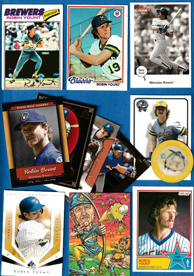 Robin Yount *** COLLECTION *** - Lot (20) different cards w/Topps & retro Baseball cards value
