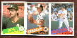 1985 Topps  - 3-Card Panel - Carney Lansford, Storm Davis & Rich Gedman