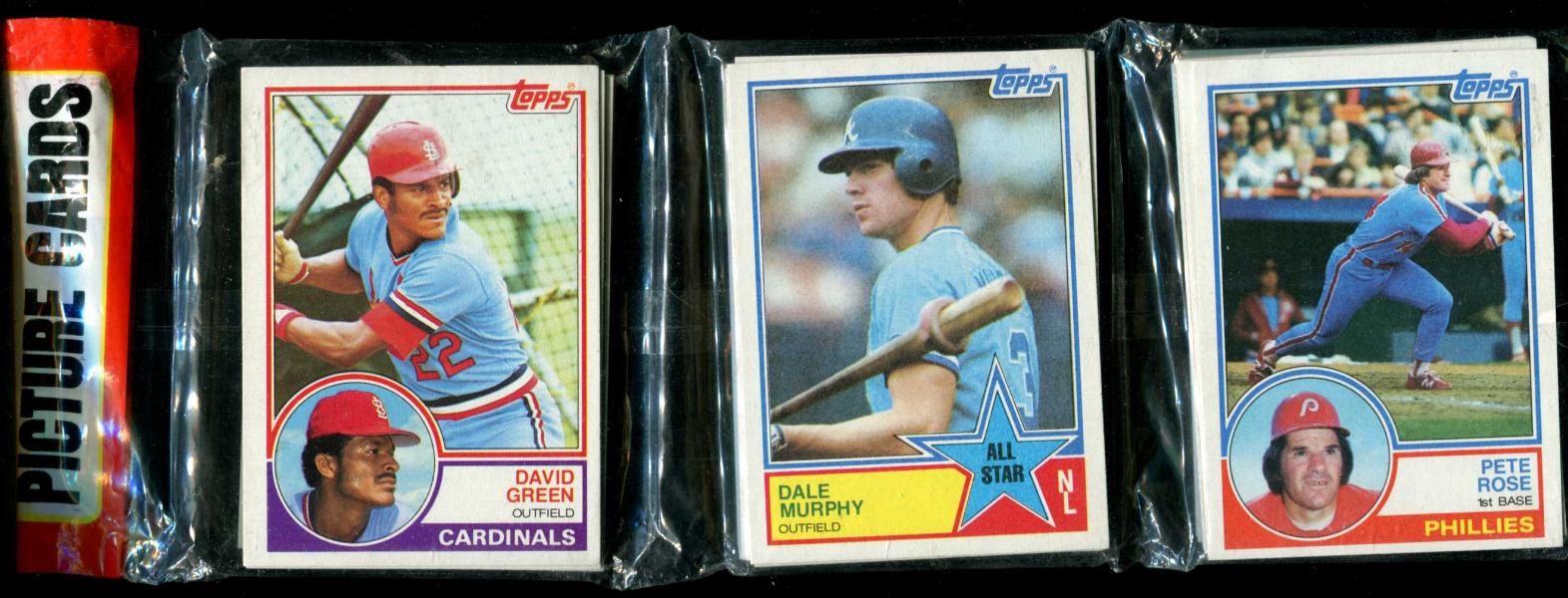 1983 Topps Rack Pack RYNE SANDBERG ROOKIE BOTTOM Pete Rose TOP