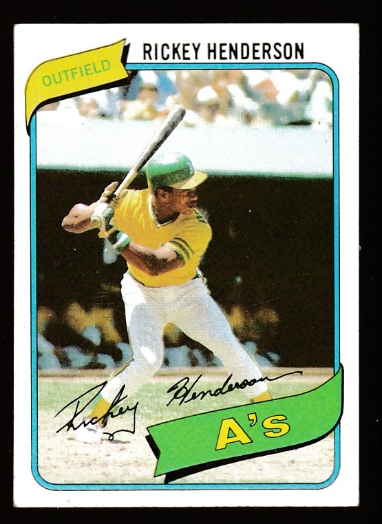 1980 Topps #482 Rickey Henderson ROOKIE (A's) Baseball cards value