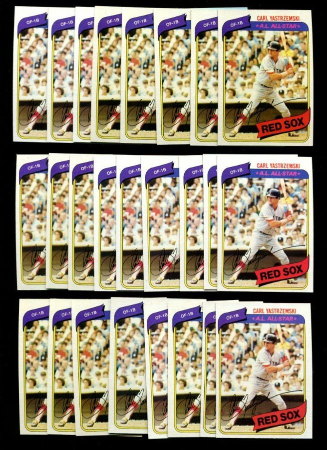 1980 Topps #720 Carl Yastrzemski (Red Sox) - Lot of (25) Baseball cards value