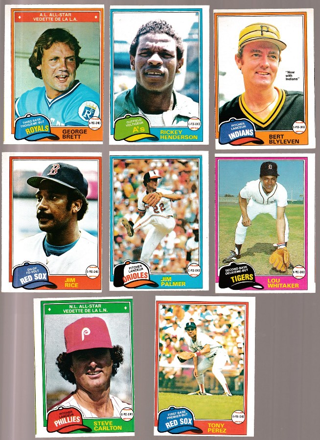 1981 O-Pee-Chee/OPC  - Starter Set/Lot of (128) diff. w/(8) Hall-of-Famers Baseball cards value