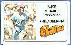 1981 Perma-Graphic  CREDIT CARD #.2 Mike Schmidt [VAR:#002] (Phillies) Baseball cards value