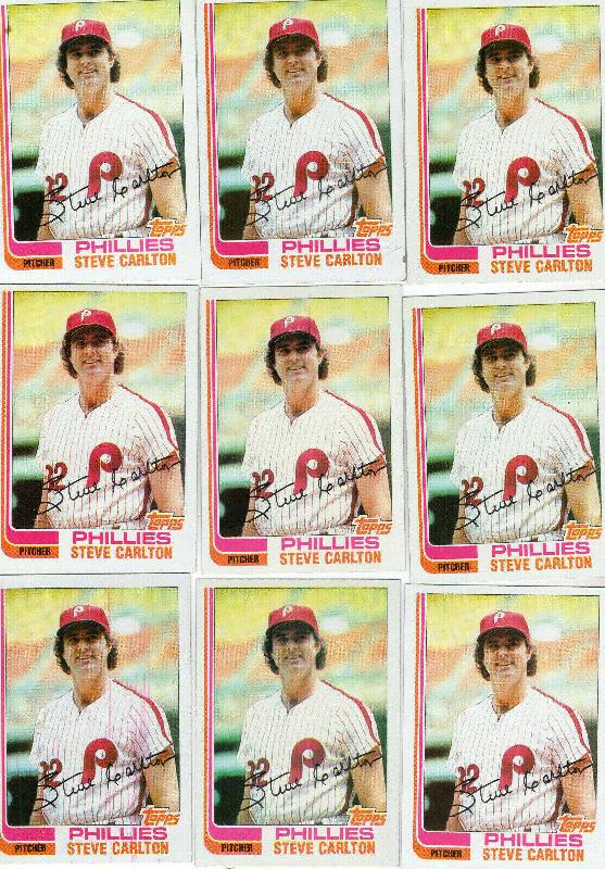 1982 Topps #480 Steve Carlton - Lot of (50) (Phillies,HOF) Baseball cards value