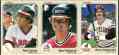 1983 Fleer - 3-card uncut panel with Rod Carew (Angels)