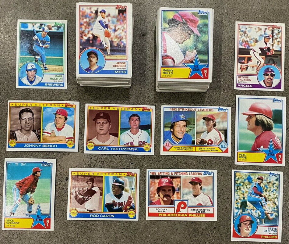 1983 Topps  - Bulk Lot (3,000) Assorted with $100 in Hall-of-Famers !!! Baseball cards value