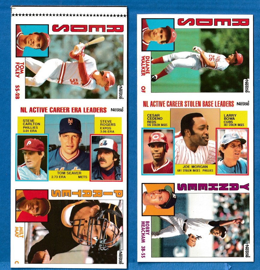 1984 Nestle/Topps - Tom Seaver/Steve Carlton center of 3-Card Uncut PANEL Baseball cards value