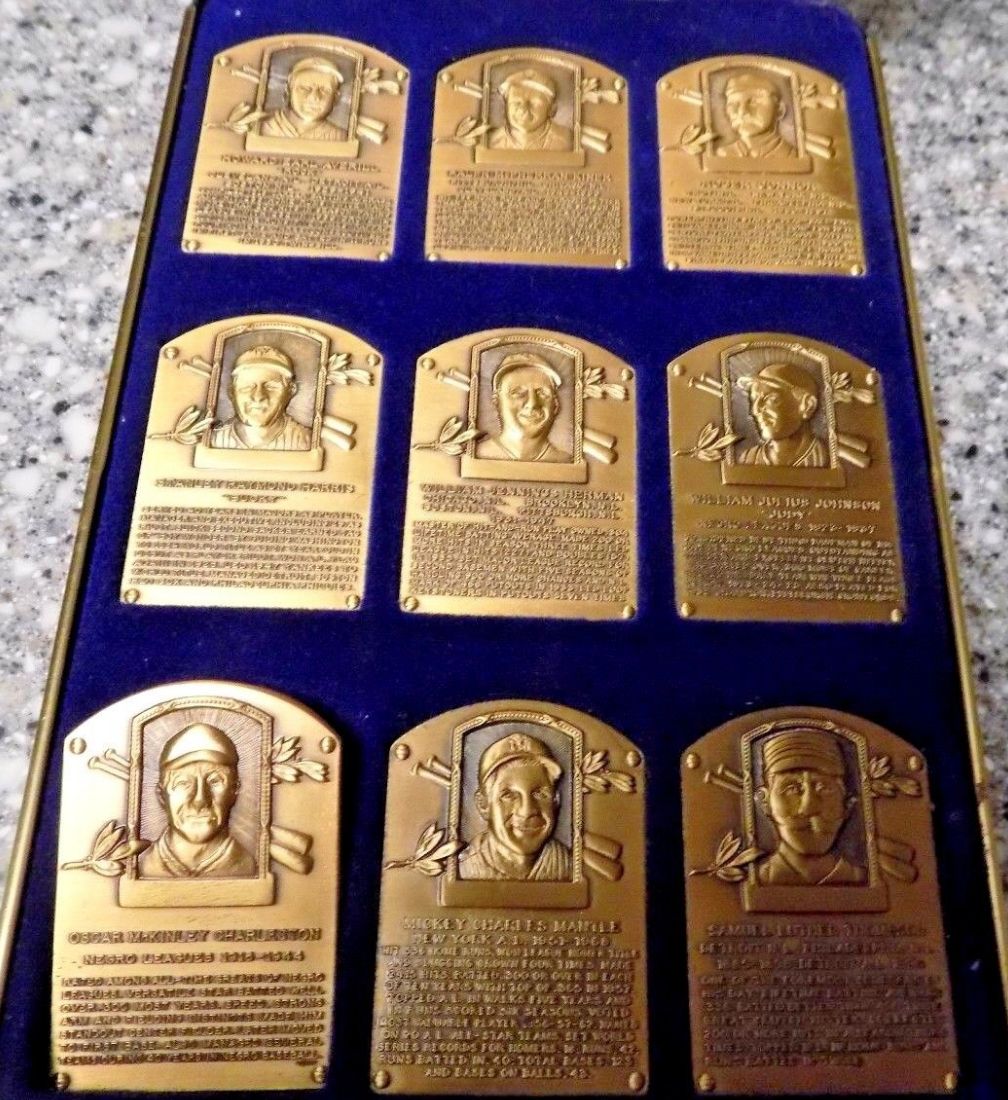 S5: Oscar Charleston - 1985 Hall-of-Fame Gallery Mini BRONZE PLAQUE Baseball cards value