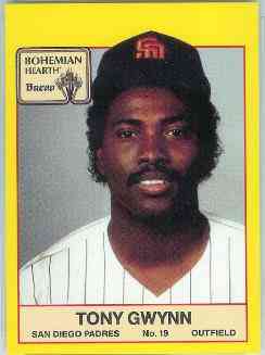 1987 Bohemian Hearth #19 Tony Gwynn UER (Padres) Baseball cards value