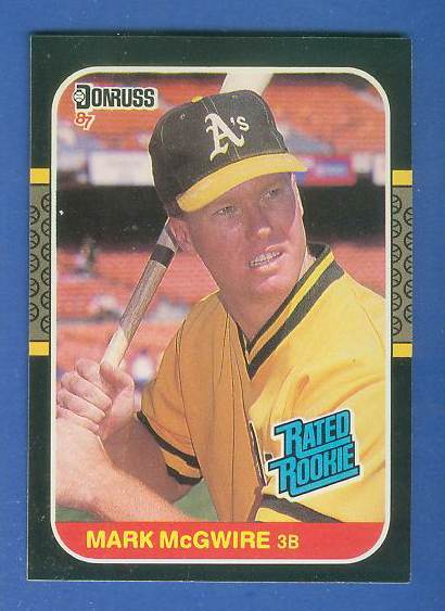 1987 Donruss 46 Mark McGwire RATED ROOKIE Var Card Top When Flipped 
