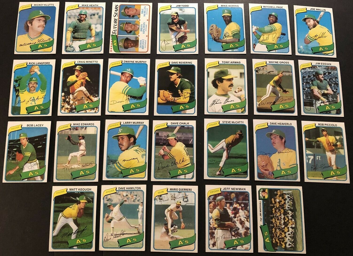  A's - 1980 Topps Near Complete TEAM SET (26/27) Baseball cards value