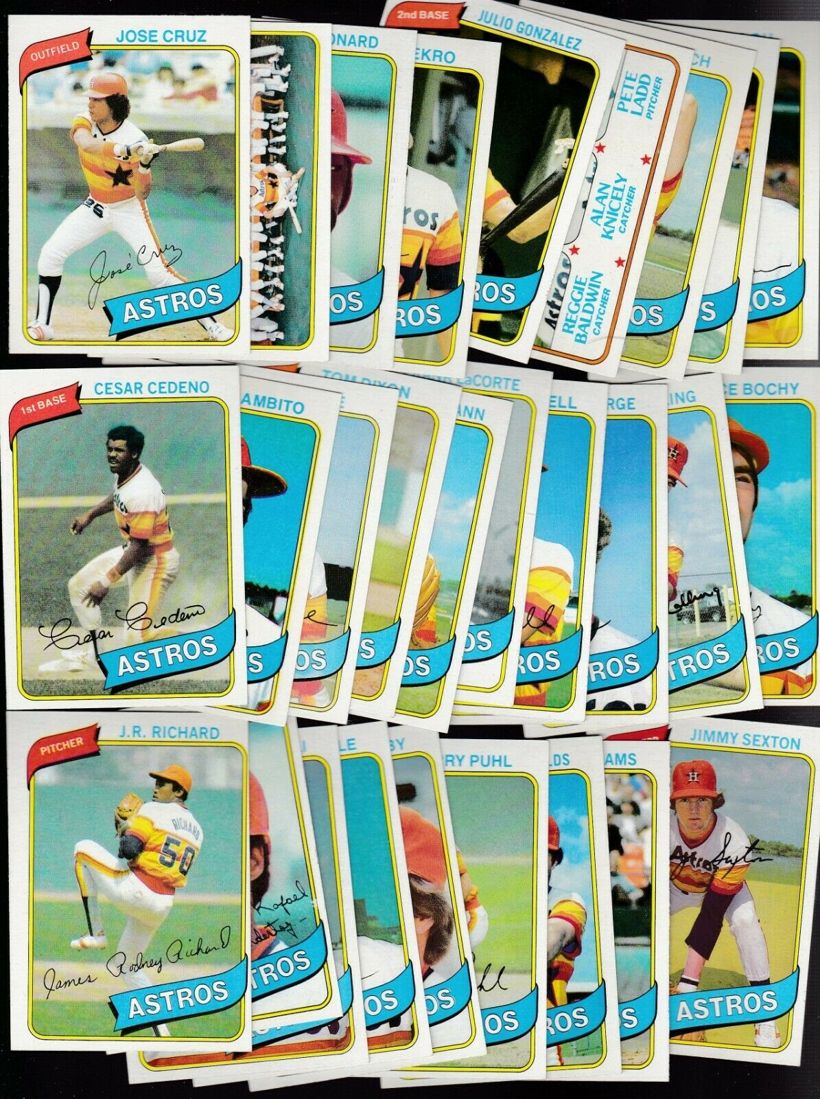  ASTROS - 1980 Topps COMPLETE TEAM Set/Lot (28+2) Baseball cards value