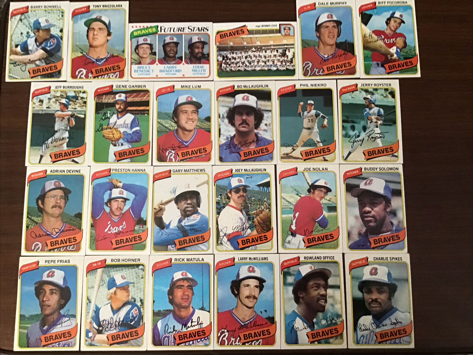  BRAVES - 1980 Topps COMPLETE TEAM Set/Lot (24+1) Baseball cards value