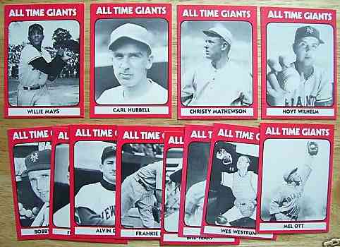  GIANTS - 1980 TCMA All-Time Giants - Complete Team Set (12) Baseball cards value