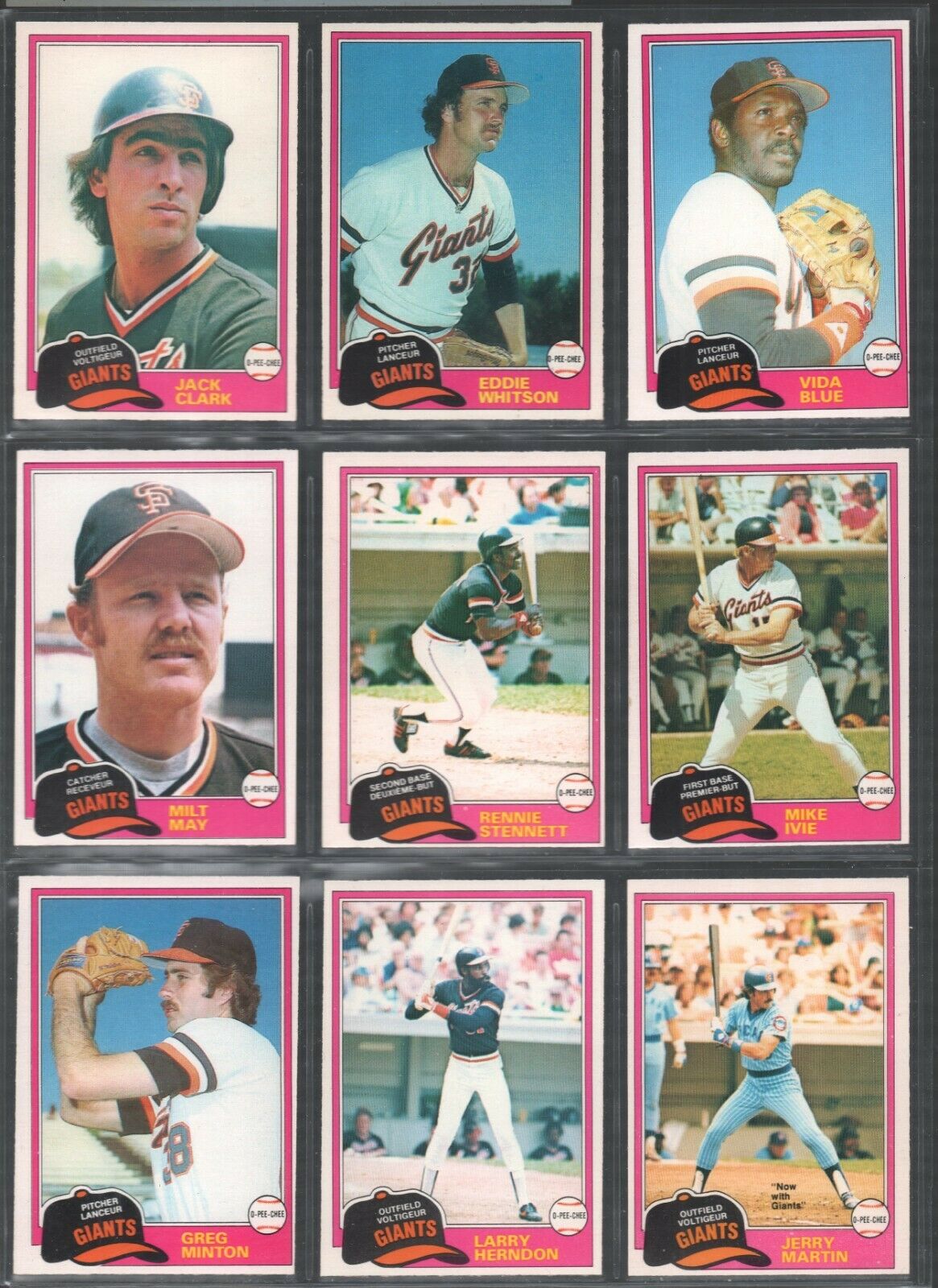  GIANTS (14) - 1981 O-Pee-Chee/OPC COMPLETE TEAM SET Baseball cards value