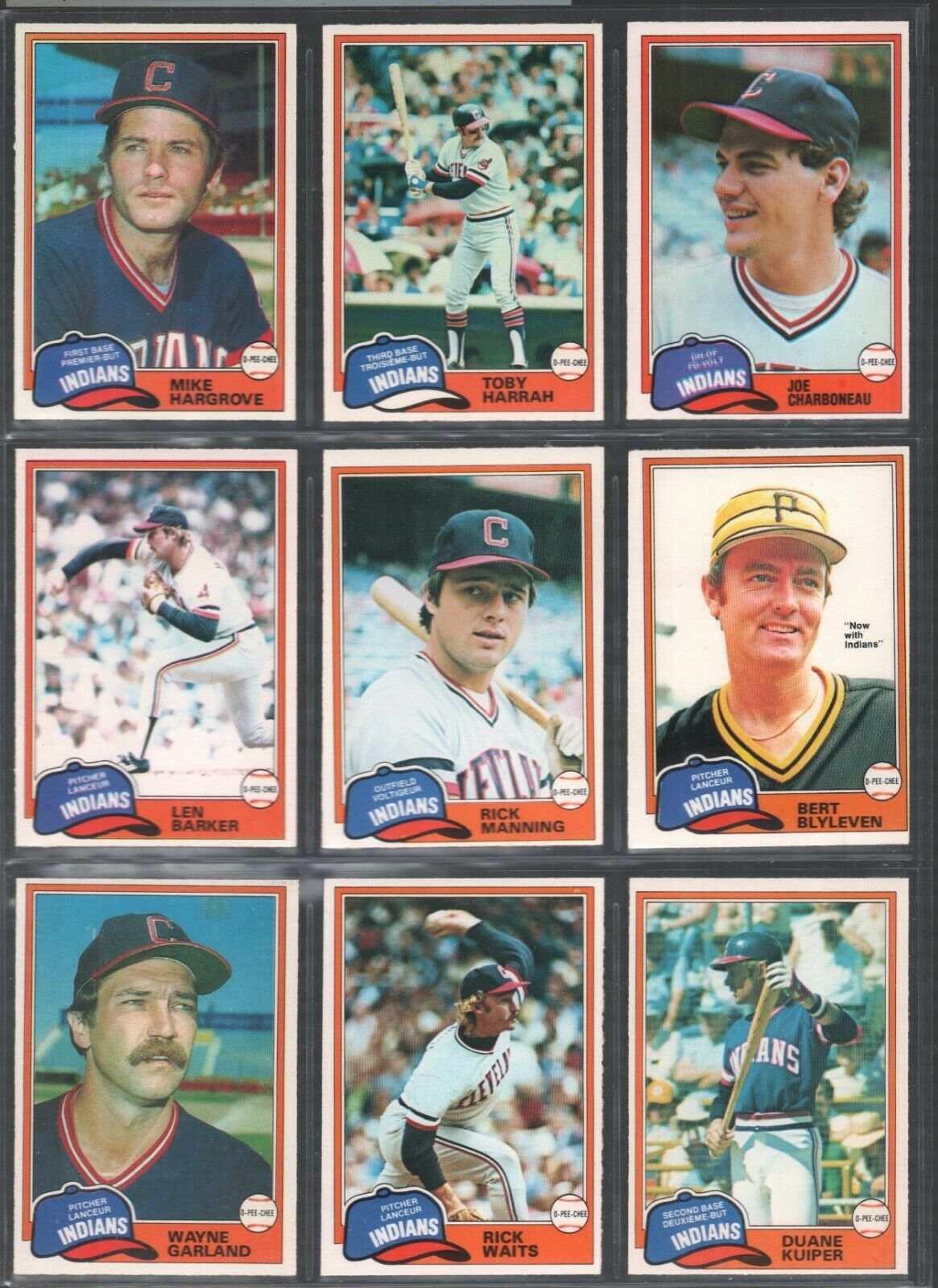  INDIANS (15) - 1981 O-Pee-Chee/OPC COMPLETE TEAM SET Baseball cards value