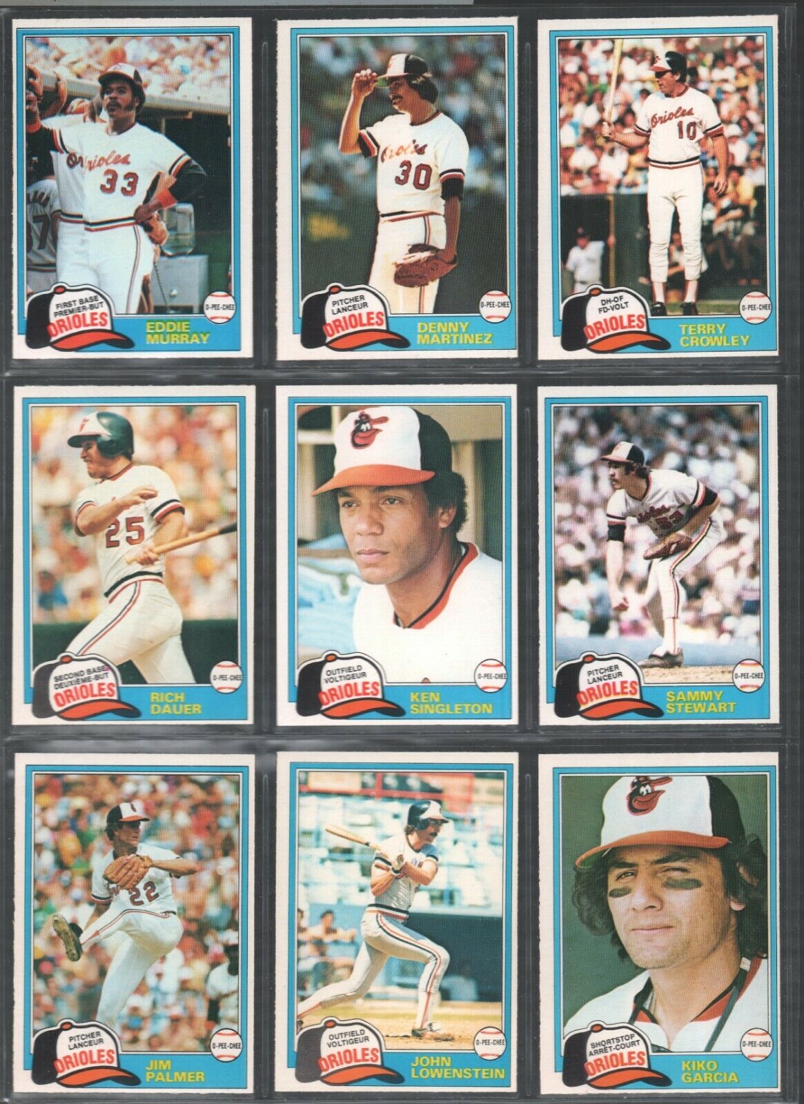  ORIOLES (19/20) - 1981 O-Pee-Chee/OPC Near Complete Team Set Baseball cards value