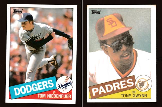 1985 Topps -  TONY GWYNN (flat)/Tom Niedenfuer - DOUBLE FACED card Baseball cards value