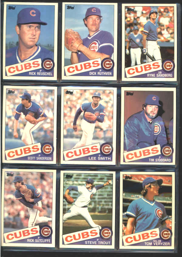   Cubs (28+3) - 1985 Topps TIFFANY - COMPLETE Team Set with (3) bonus Baseball cards value
