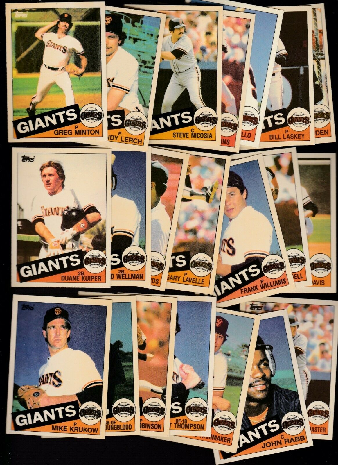   Giants (27+1) - 1985 Topps TIFFANY - COMPLETE MASTER TEAM SET Baseball cards value