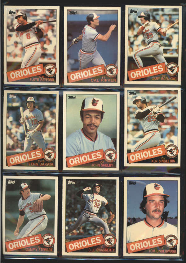   Orioles (28+2) - 1985 Topps TIFFANY - COMPLETE Team Set w/(2) Bonus Baseball cards value