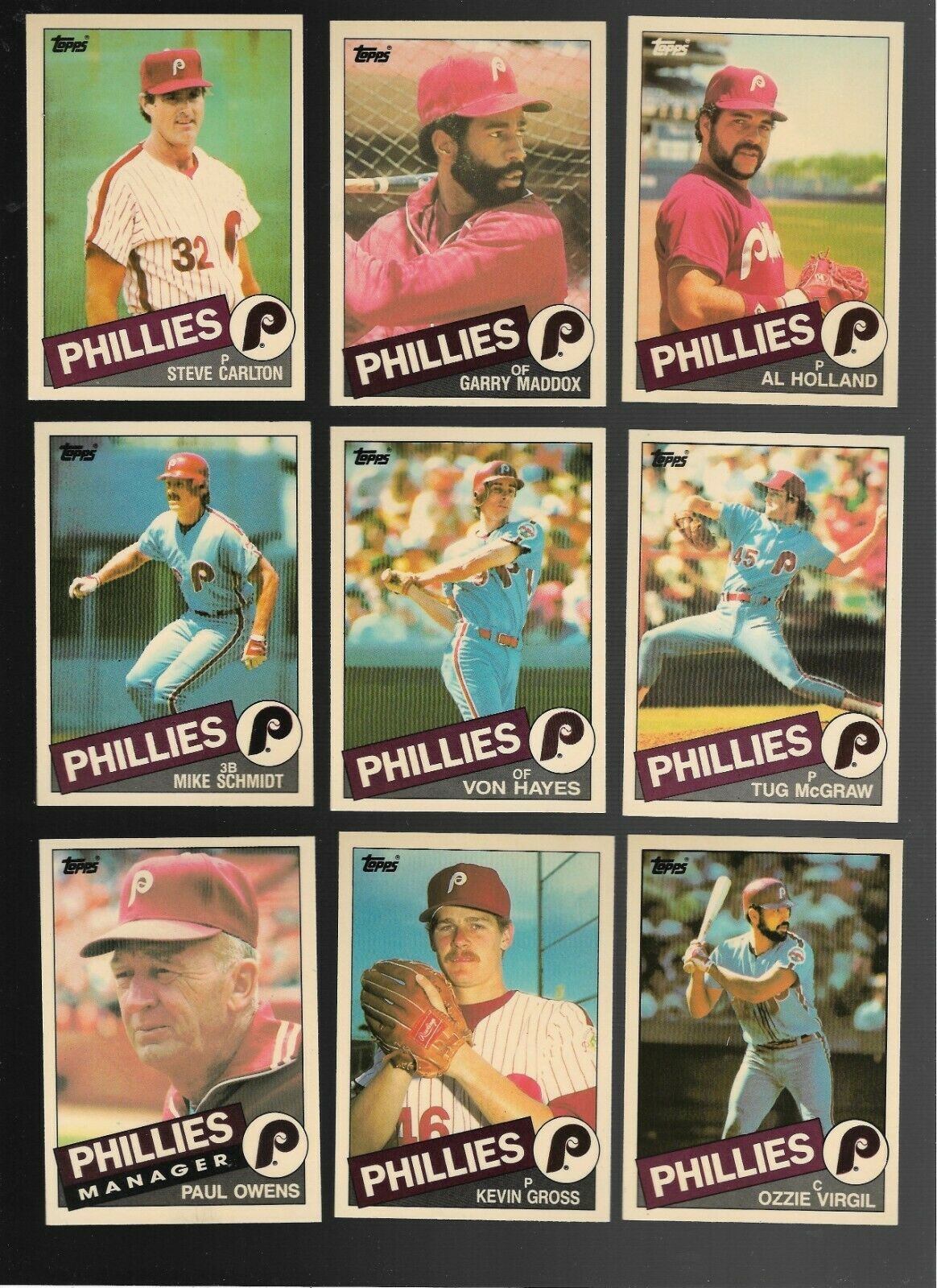   Phillies (29+3) - 1985 Topps TIFFANY - COMPLETE MASTER TEAM SET Baseball cards value
