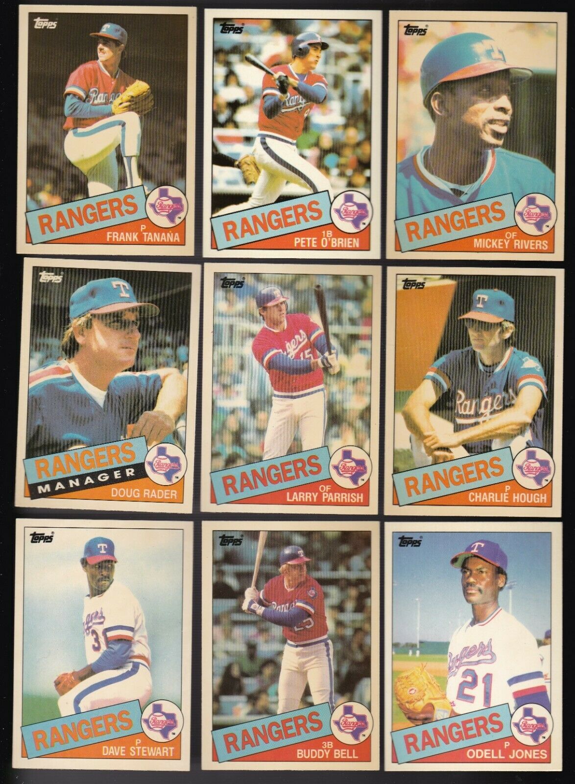   Rangers (27) - 1985 Topps TIFFANY - COMPLETE Team Set Baseball cards value