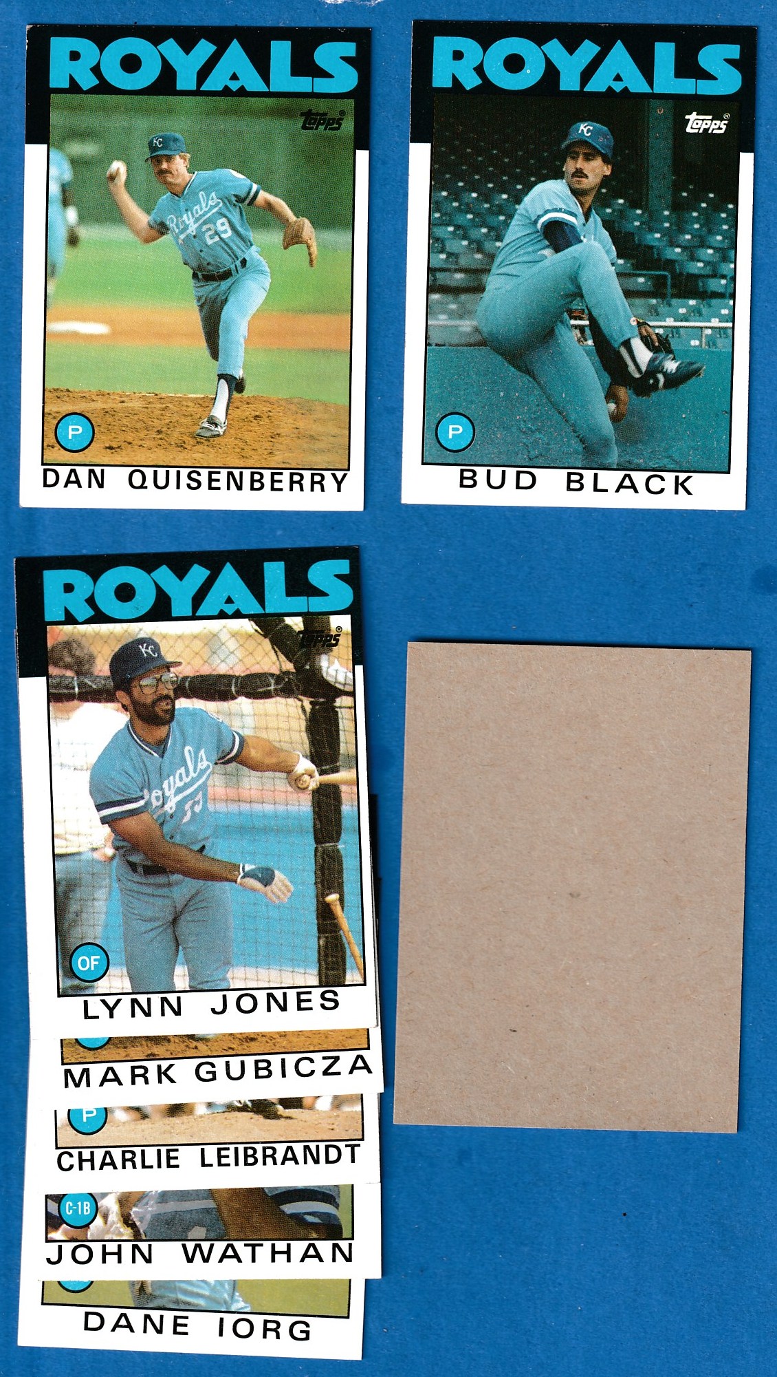  Royals - 1978-1986 Topps BLANK-BACK PROOFs - Team Lot (9) Baseball cards value