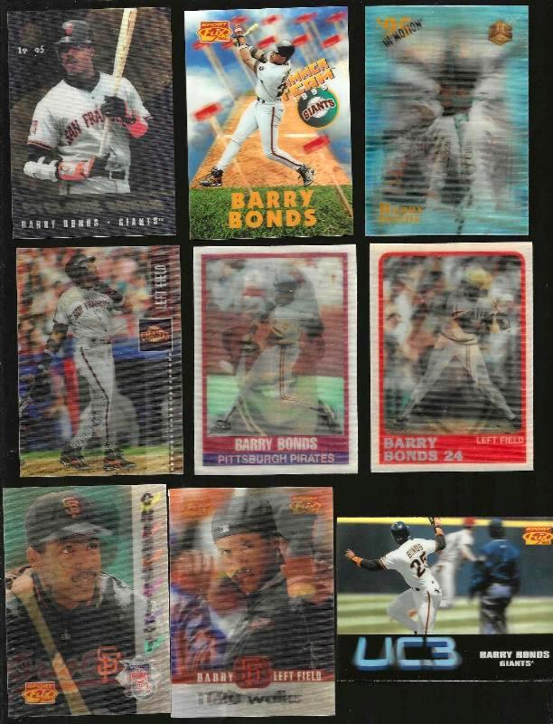Barry Bonds - 1987-96 Sportflics/UC3 - Lot (10) diff. w/ROOKIE +(3) inserts Baseball cards value