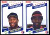  KIRBY PUCKETT / Joe Carter - 1987 M&M's MINT 2-card PANEL (Twins/Indians)