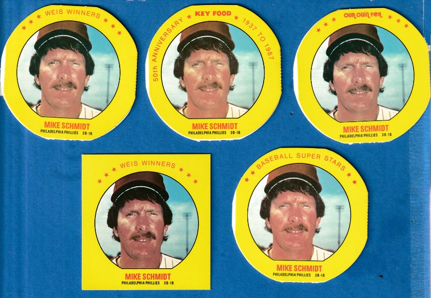 Mike Schmidt -  1987 MSA DISC VARIATIONS Collection - Lot of (5) Baseball cards value