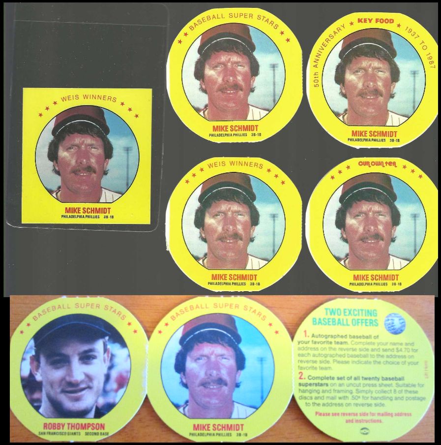Mike Schmidt - 1987 Discs COLLECTION - Lot of (5) diff. UNOPENED & a PROOF Baseball cards value