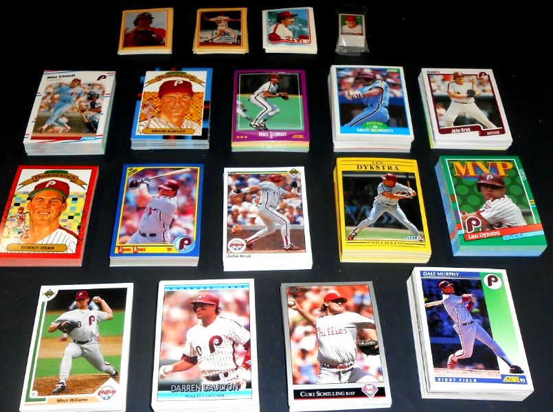  PHILLIES -  1986-1992 Lot (20) COMPLETE TEAM SETS (Approx 325 cards) Baseball cards value