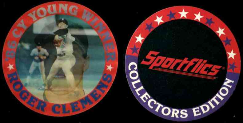 Roger Clemens - 1987 Sportflics 1986 Cy Young Winner - Lot (25) JUMBO DISCS Baseball cards value