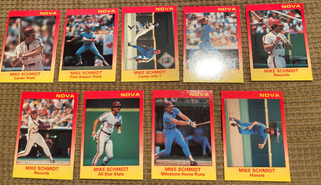 Mike Schmidt - 1989 Star Company NOVA Complete SET (9 cards) Baseball cards value