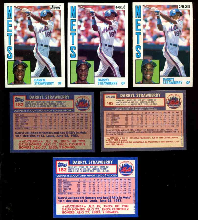Darryl Strawberry - 1984 Nestle's #182 ROOKIE (Mets) Baseball cards value
