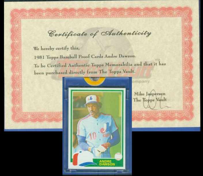 1981 Topps - Andre Dawson - TOPPS VAULT PROOF [Missing Black] (Expos)  cards value