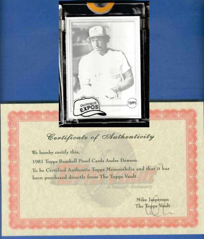 1981 Topps - Andre Dawson - TOPPS VAULT PROOF [Black] (Expos)  cards value