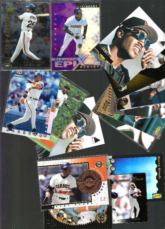 Barry Bonds - PINNACLE - (1994-1998) - Lot (17) with INSERTS !!! Baseball cards value