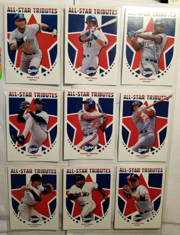 2001 Upper Deck Vintage - ALL-STAR TRIBUTES - Complete 10-card Insert Set Baseball cards value