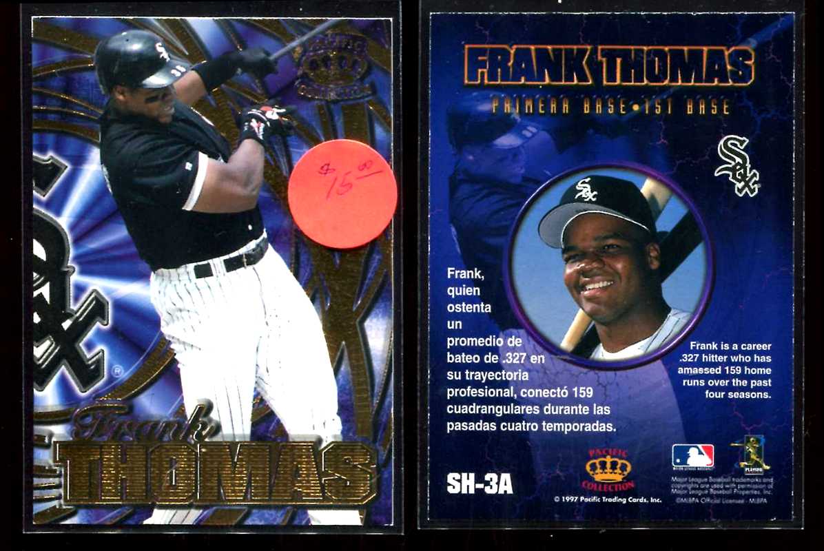 Frank Thomas - 1997 Pacific Prisms Sluggers & Hurlers #SH3A (White Sox) Baseball cards value