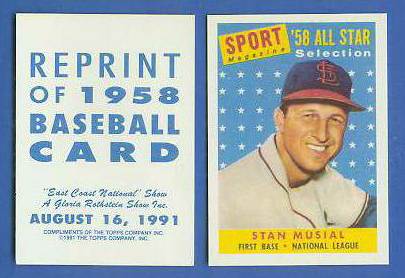 1991 Topps East Coast National PROMO - STAN MUSIAL '58 All-Star LOT of (25) Baseball cards value