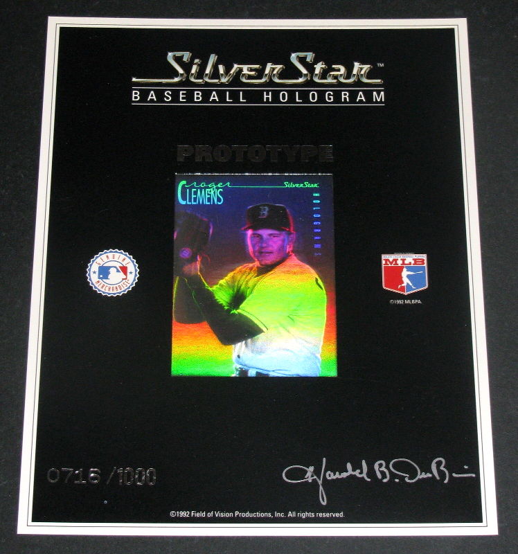 1992 SilverStar - ROGER CLEMENS Holographic card PROMO SHEET (7x9) Baseball cards value