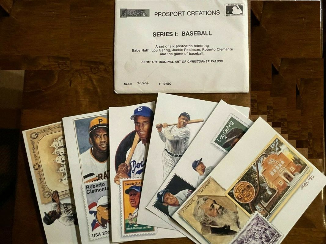 1990 Prosport Creations -  Complete Jumbo Postcard Set of (6) Baseball cards value