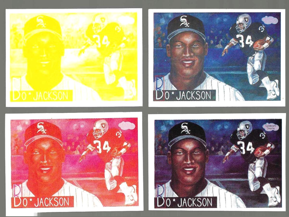  PROOF: Bo Jackson - 1991 Cardboard Dreams - Progressive Colors - Set of 4 Baseball cards value
