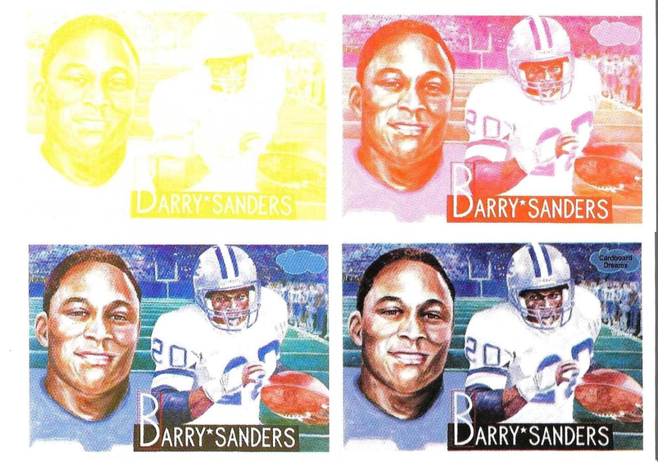 PROOF:Barry Sanders - 1991 Cardboard Dreams - Progressive Colors - Set (4) Baseball cards value