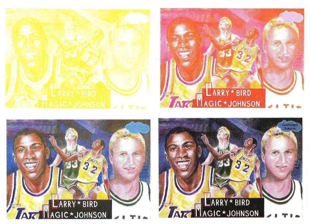  PROOF:Magic Johnson/Larry Bird -'91 Cardboard Dreams-Progressive Color Set Baseball cards value