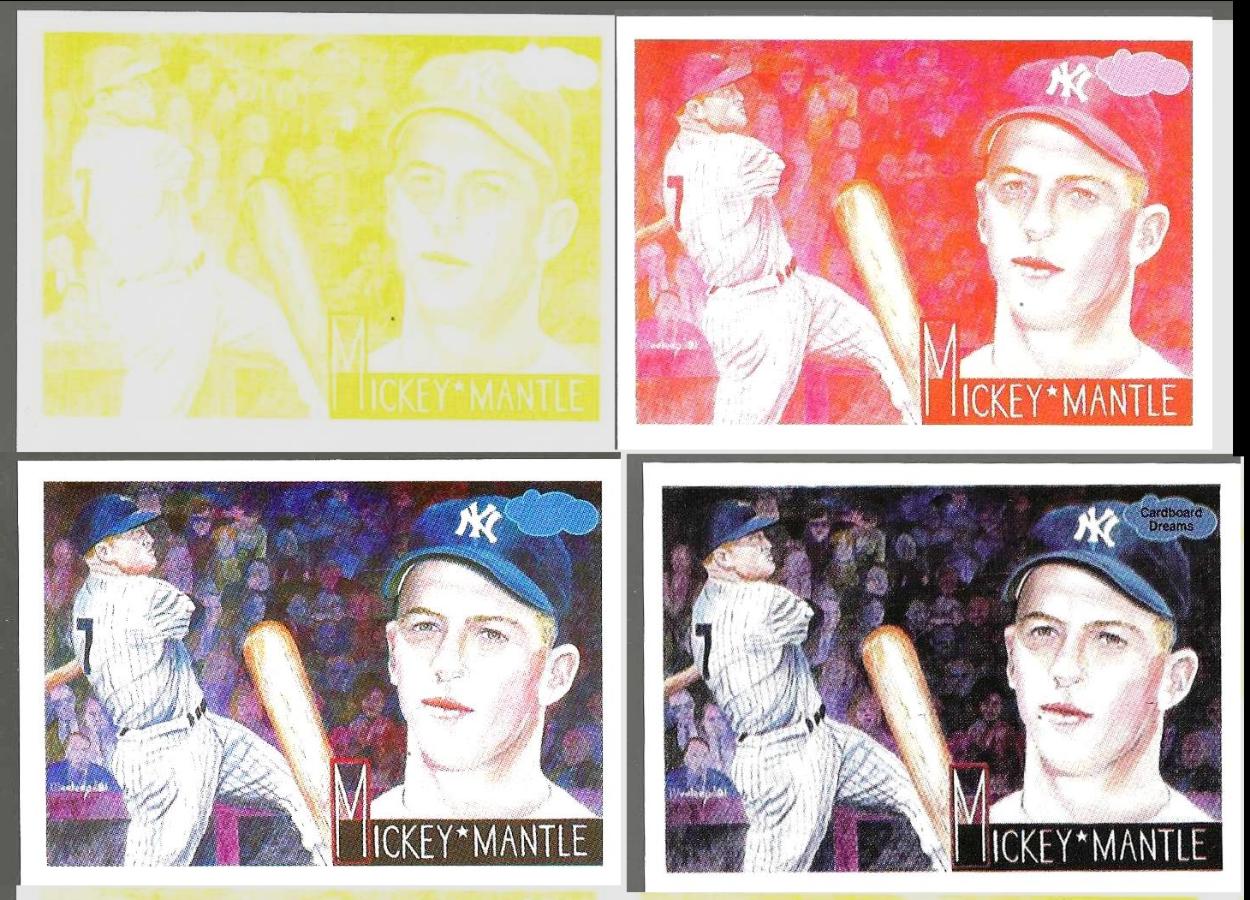 PROOF:Mickey Mantle - 1991 Cardboard Dreams - Progressive Colors Set (4) Baseball cards value