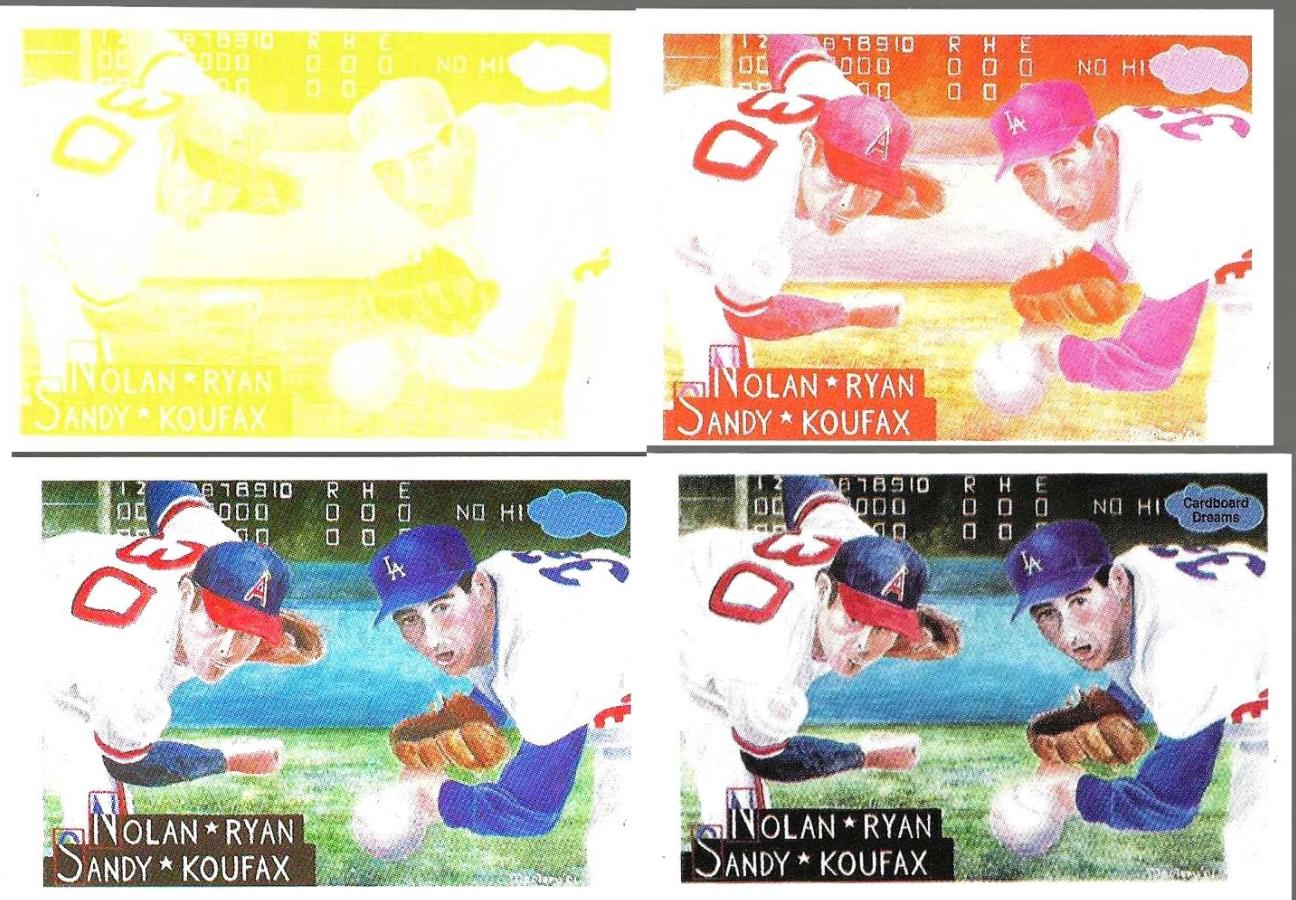 PROOF:Nolan Ryan/Sandy Koufax -1991 Cardboard Dreams-Progressive Color Set Baseball cards value